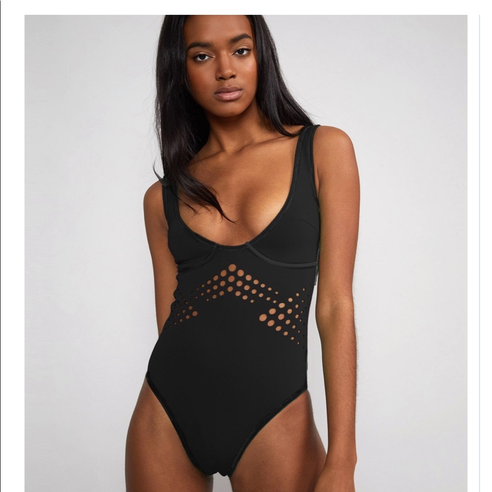 Cynthia Rowley Maui Perforated Swimsuit NWT